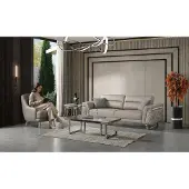 AEA Modern 3-Sitzer Sofa Sessel Beige Stoff Metall Wohnzimmermöbel