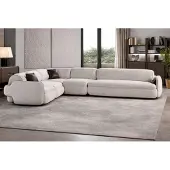 AEA Weiße L-Form Polstercouch Designer Textilsofa Wohnzimmer Stoffcouch