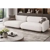 AEA Weißer 3-Sitzer Stilvolles Loungesofa Wohnzimmer Polstercouchen