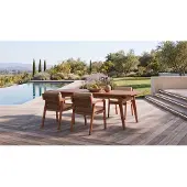 AEA Gartenset Esstisch 6 Stühle Braun Holz Geflecht Terrasse