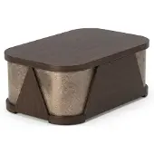 AEA Couchtisch Dunklem Holz Bronzefarbenen Metallverzierungen