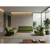 AEA Modernes Wohnzimmer Set Sofa 2 Sessel Grün Polstermöbel