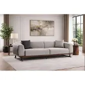 AEA Elegante Graue Textilcouch Wohnzimmer 3-Sitzer Elegante Couch