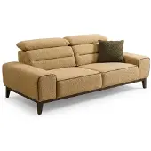 AEA Modernes 3-Sitzer Sofa Camel Bouclé Stoff Wohnzimmer Polstersofa