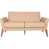 AEA Beige Wohnzimmer Ledercouch Designer Kunstleder 3-Sitzer Sofa