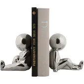 PT Living serre-livres Joey 2 pièces, argent (17.30 x 10.90 x 17.20 cm)