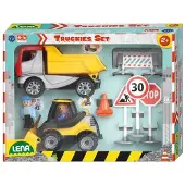 Lena Truckies Set Baustelle, Faltschachtel mit Sichtfenster