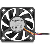 DeLOCK Axiallüfter 12 V DC, 50 x 50 x 10 mm schwarz (50 mm, 1x), Ventilateur PC, Noir