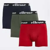 Ellesse Lot de trois boxers hommes - Marine/Rouge/Kaki