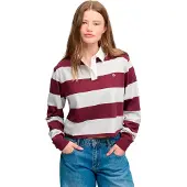 Superdry Haut à Manches Longues Athletic Essentials Cropped Stripe Rugby