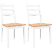 vidaXL Chaises de salle à manger 2 pcs. Blanc Bois massif Hévéa