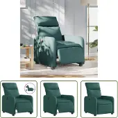 The Living Store Fauteuil relax électrique Vert foncé Tissu