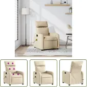 The Living Store Fauteuil de massage Crème Tissu