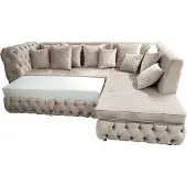 AEA Chesterfield Ecksofa L-Form mit Bettfunktion Textil Luxus Sofa 340x220
