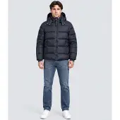 GUESS pour homme. M6BL42W4154 Doudoune métallisée bleue (S), Casuel, Polyamide