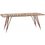AEA Esstisch echteckig Braun Luxus Hochwertig Rattan Moderner Design