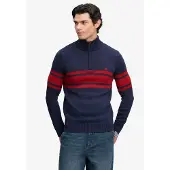 Superdry Pull à Demi-zip Cotton Stripe Knit