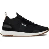 BOSS Baskets basses 'Titanium' beige clair / noir / blanc