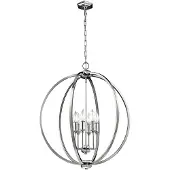 Elstead Lighting Corinne suspension nickel poli, clair Feiss FE-CORINNE-6P-L