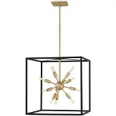 HINKLEY Elstead Aros Lampe à suspendre E14 12x noir et laiton chaud