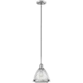 Quintiesse Suspension Elroy, nickel poli, 1xE27x60W, verre, dimensions : 107,6 x 24,8 x 24,8 cm, IP20,
