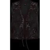BOSS Gilet brodé avec fermeture par cravate