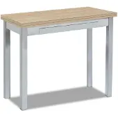 Dripio Table d'appoint, métal, aspect chêne, 80x40 cm, pliante