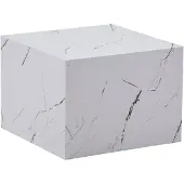 Kendra Home Table basse Cuboid blanc effet marbre