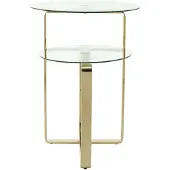 Kendra Home Table basse Catrice en acier doré et verre