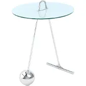 Kendra Home Table Basse Pendulum en Verre Marbré et Acier