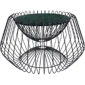 Kendra Home Table basse Malibu en marbre et métal vert pétrole