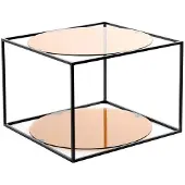 Kendra Home Table basse Cody cube en métal et verre