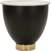 Kendra Home Table basse Glam en métal et céramique effet marbre