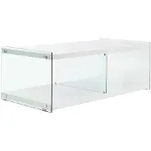 Kendra Home Meuble TV Elementary en Verre Trempé et Gris Brillant