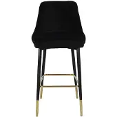 Kendra Home Tabouret de Bar Moonlight en Velours Noir