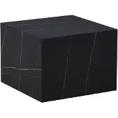 Kendra Home Table basse Cuboid en bois noir effet marbre