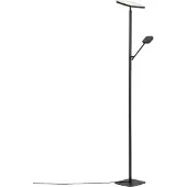 QAZQA Lampadaire moderne noir avec LED dimmable incluse - Divana