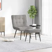 Merkloos Fauteuil relax gris clair avec repose-pieds
