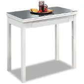 Dripio Table de cuisine en métal, gris, 80x40 cm, extensible