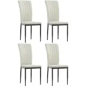 vidaXL Chaises de salle à manger 4 pcs. Crème velours