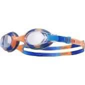 Tyr Lunettes de natation tie-dye pour enfants, transparentes/bleues/orange, taille unique, pour les 3 10 ans