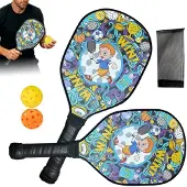 Merkloos Raquette de padel en bois avec prise antidérapante
