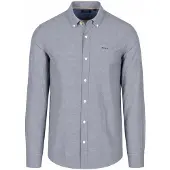 New zealand auckland Chemise NZA Barn Twill Col Boutonné Marine Bleu Bleu foncé taille M