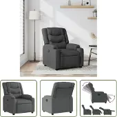 The Living Store Fauteuil relax gris foncé Tissu