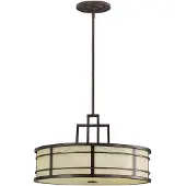 Elstead Lighting Suspension Fusion marron-écru, 3xE27x60W, métal, dimensions : 32x53x53 cm, IP20, Feiss