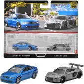 Mattel Hot Wheels JDY82 Premium 2 Pack Audi S4 Quattro/Audi R8 LMS Vhicule Jouet Minicar 3 Ans et Plus Mult