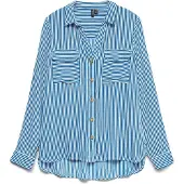 Vero Moda Chemisier 'VMBumpy' bleu ciel / blanc