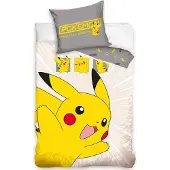 Carbotex Linge de lit pour bébé Pokémon Pikachu en action