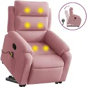 vidaXL Fauteuil de massage releveur rose velours