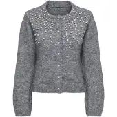ONLY Cardigan 'ONLMIGGIE' gris chiné / blanc perle